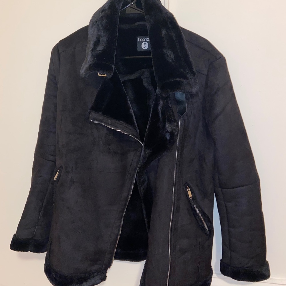 Boohoo Suede Biker Jacket